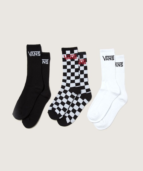 VANS（バンズ）の「クラシック クルーソックス（3足） / CLASSIC CREW Black/White VN000F0XY281（ソックス/靴下・メンズ・マルチ・MEDIUM）」の2枚目の写真