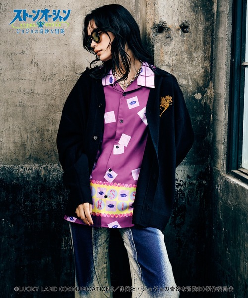 glamb(グラム)の「E・Costello’s Stand Shirt(シャツ/ブラウス・メンズ・パープル/ブラック・XL/S/M/L)」の15枚目の写真