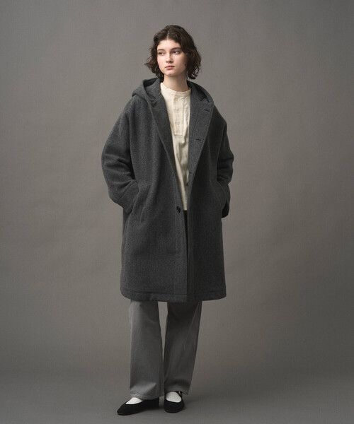 WOMEN'S WOOL LIGHT PILE HOODED COAT（ダッフルコート）｜DANTON