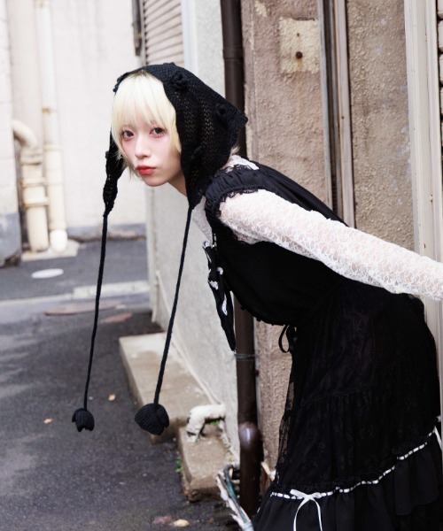 axes femme(アクシーズファム)の「おはなニットバブーシュカ(その他雑貨・レディース・ブラック/ダークブラウン/ホワイト・FREE)」の17枚目の写真