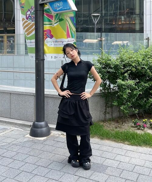 セール】コットンシャーリングブーツカットパンツ BLACK（その他パンツ