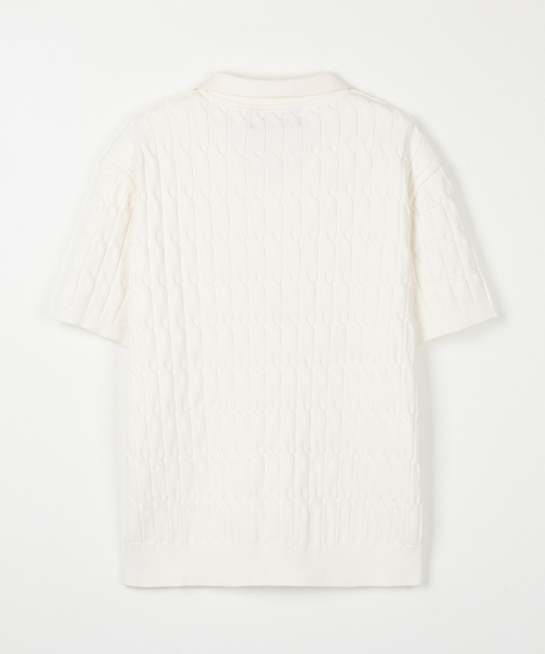 NODU（ノードユー）の「シックスケーブルカラー半袖ニット[アイボリー]（ポロシャツ・メンズ・その他・MEDIUM/LARGE）」の7枚目の写真