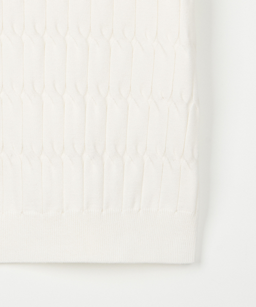 NODU（ノードユー）の「シックスケーブルカラー半袖ニット[アイボリー]（ポロシャツ・メンズ・その他・MEDIUM/LARGE）」の10枚目の写真