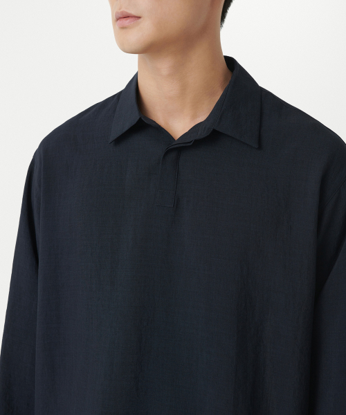 MUSINSA STANDARD（ムシンサスタンダード）の「リラックスドリネンライクトゥニックシャツ[ネイビー]（シャツ/ブラウス・メンズ・その他・MEDIUM/LARGE/X-LARGE/XX-LARGE）」の5枚目の写真