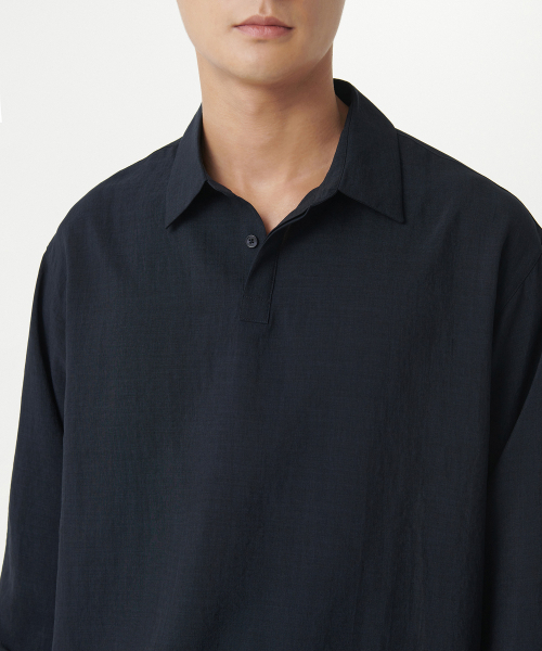 MUSINSA STANDARD（ムシンサスタンダード）の「リラックスドリネンライクトゥニックシャツ[ネイビー]（シャツ/ブラウス・メンズ・その他・MEDIUM/LARGE/X-LARGE/XX-LARGE）」の6枚目の写真