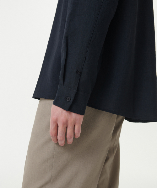 MUSINSA STANDARD（ムシンサスタンダード）の「リラックスドリネンライクトゥニックシャツ[ネイビー]（シャツ/ブラウス・メンズ・その他・MEDIUM/LARGE/X-LARGE/XX-LARGE）」の7枚目の写真