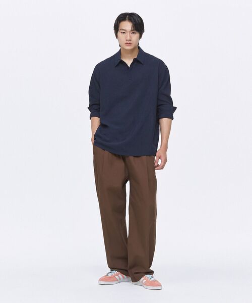 MUSINSA STANDARD（ムシンサスタンダード）の「リラックスドリネンライクトゥニックシャツ[ネイビー]（シャツ/ブラウス・メンズ・その他・MEDIUM/LARGE/X-LARGE/XX-LARGE）」の9枚目の写真