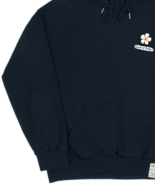 GRAVER（グレーバー）の「[ユニセックス]フラワーボードスマイルフードパーカー_ネイビー（パーカー・レディース・ネイビー・SMALL/MEDIUM/LARGE/X-LARGE）」の5枚目の写真