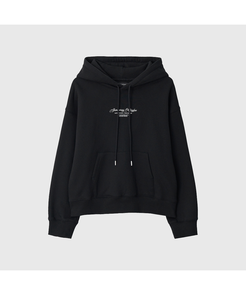 LOOKAST(ルックキャスト)の「ウィンターシグネチャーシーズナル起毛フードパーカー_ブラック(Tシャツ/カットソー・レディース・ブラック・FREE)」の1枚目の写真