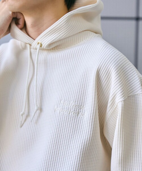 coen(コーエン)の「SOLOTEX(R)ヘビーワッフルパーカー(パーカー・メンズ・オフホワイト/ライトブルー/オリーブ/ブラック・XL/L/M/S)」の7枚目の写真