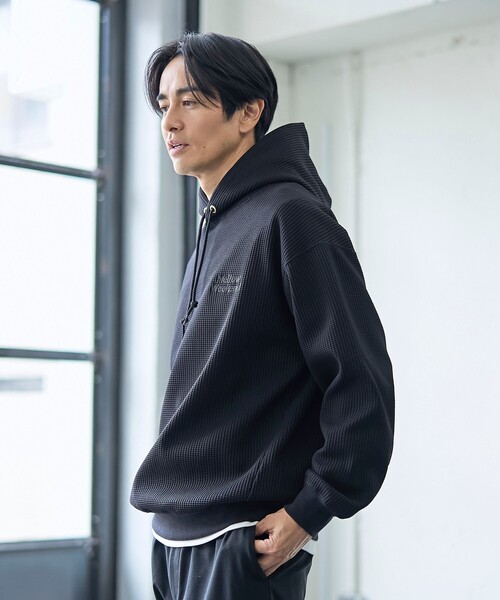 coen(コーエン)の「SOLOTEX(R)ヘビーワッフルパーカー(パーカー・メンズ・オフホワイト/ライトブルー/オリーブ/ブラック・XL/L/M/S)」の14枚目の写真