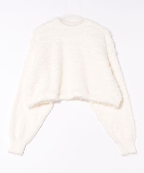 flower（フラワー）の「フラッフィーシャギーニット（ニット/セーター・レディース・アイボリー/ピンク/ベージュ・FREE）」の7枚目の写真