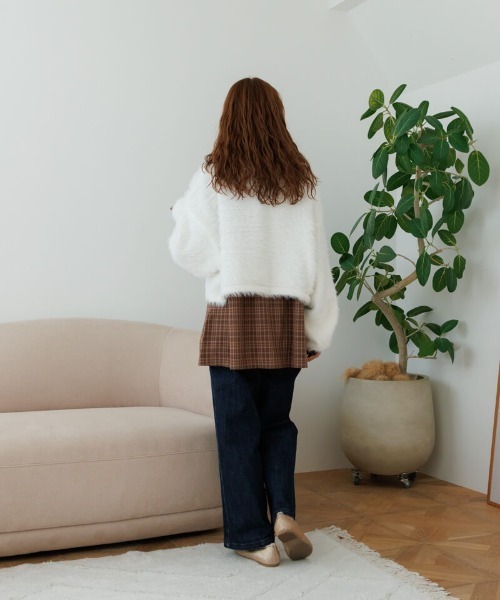 flower（フラワー）の「フラッフィーシャギーニット（ニット/セーター・レディース・アイボリー/ピンク/ベージュ・FREE）」の15枚目の写真