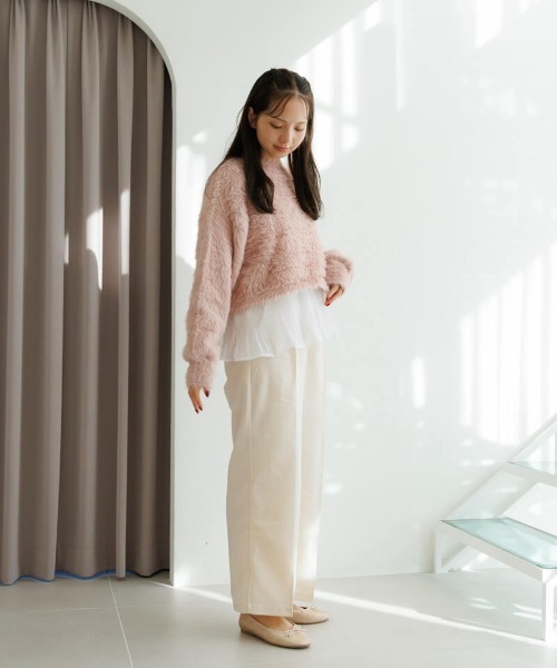 flower（フラワー）の「フラッフィーシャギーニット（ニット/セーター・レディース・アイボリー/ピンク/ベージュ・FREE）」の19枚目の写真