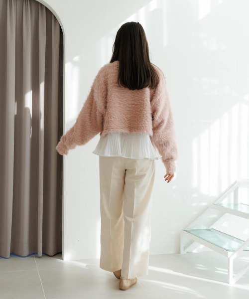 flower（フラワー）の「フラッフィーシャギーニット（ニット/セーター・レディース・アイボリー/ピンク/ベージュ・FREE）」の20枚目の写真