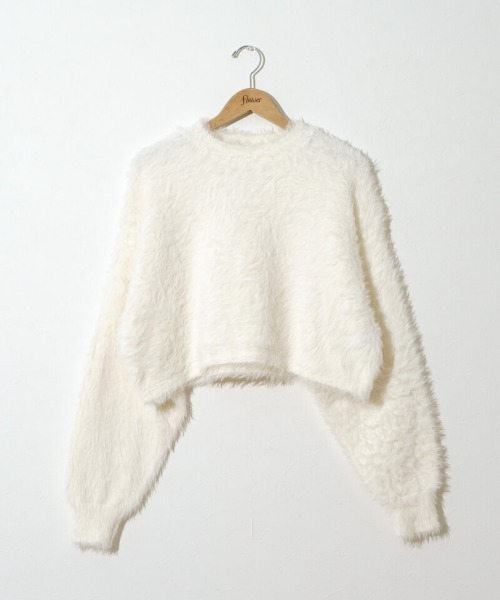 flower（フラワー）の「フラッフィーシャギーニット（ニット/セーター・レディース・アイボリー/ピンク/ベージュ・FREE）」の21枚目の写真