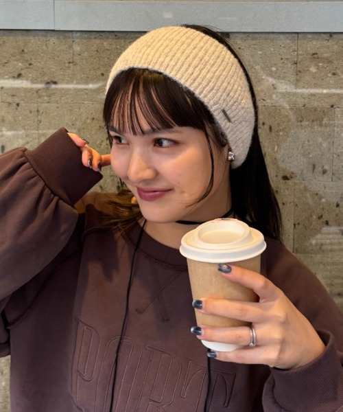 セール】【プチプラ】プレート付きリブヘアターバン（ヘアバンド