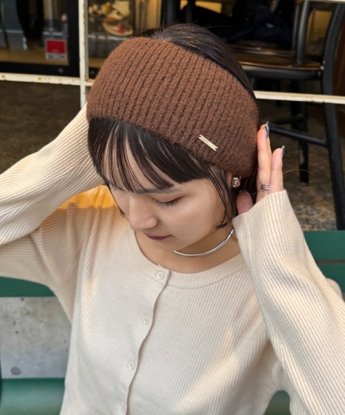 CIAOPANIC TYPY（チャオパニックティピー）の「【プチプラ】プレート付きリブヘアターバン（ヘアバンド・レディース・サックスブルー/アイボリー/グレー/ブラウン・ONE SIZE）」の9枚目の写真