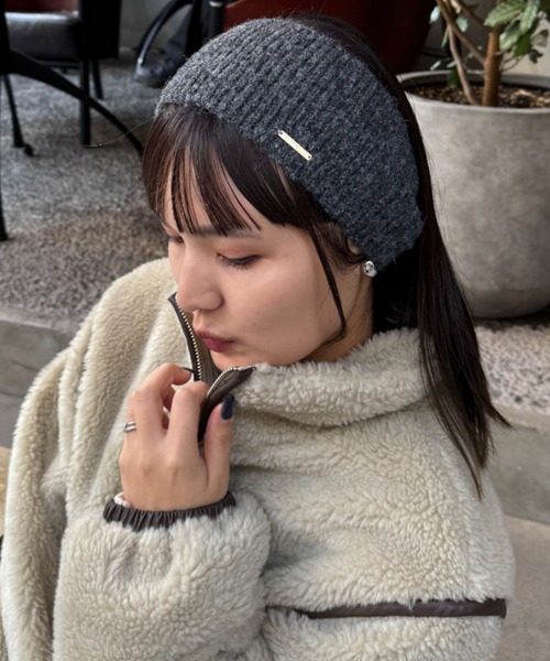 CIAOPANIC TYPY（チャオパニックティピー）の「【プチプラ】プレート付きリブヘアターバン（ヘアバンド・レディース・サックスブルー/アイボリー/グレー/ブラウン・ONE SIZE）」の8枚目の写真
