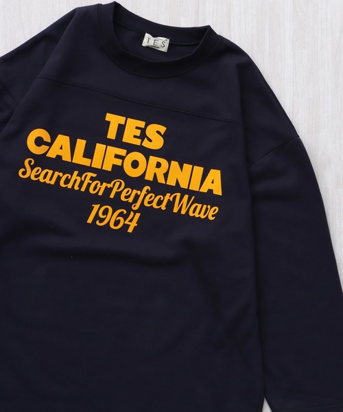 The Endless Summer（エンドレスサマー）の「TES CALIFORNIA FOOT BALL T-SHIRT 9SLEEVE / フットボールTシャツ  ９分袖（Tシャツ/カットソー・メンズ・ホワイト/イエロー/ネイビー/ブラック・SMALL/MEDIUM/LARGE/X-LARGE）」の3枚目の写真