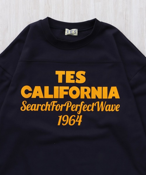 The Endless Summer（エンドレスサマー）の「TES CALIFORNIA FOOT BALL T-SHIRT 9SLEEVE / フットボールTシャツ  ９分袖（Tシャツ/カットソー・メンズ・ホワイト/イエロー/ネイビー/ブラック・SMALL/MEDIUM/LARGE/X-LARGE）」の11枚目の写真
