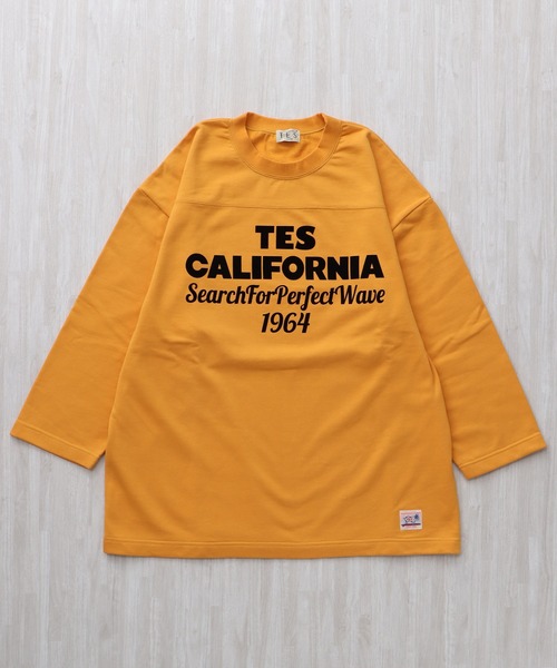 The Endless Summer（エンドレスサマー）の「TES CALIFORNIA FOOT BALL T-SHIRT 9SLEEVE / フットボールTシャツ  ９分袖（Tシャツ/カットソー・メンズ・ホワイト/イエロー/ネイビー/ブラック・SMALL/MEDIUM/LARGE/X-LARGE）」の12枚目の写真