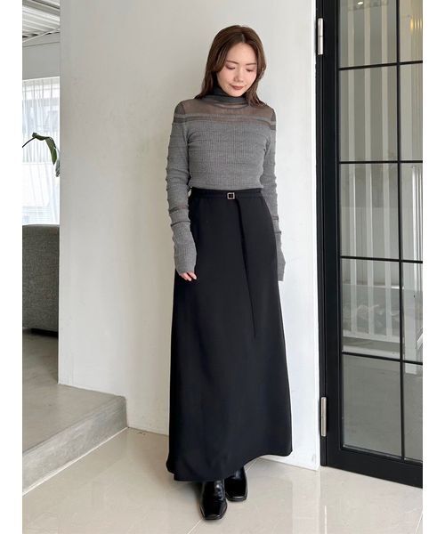 MIESROHE（ミースロエ）の「【MASH BLACK FRIDAY限定】シアー切り替えRIBタートルNT（ニット/セーター・レディース・ブラック/ライトブルー/グレー/ホワイト・F）」の7枚目の写真