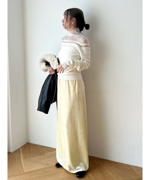 MIESROHE（ミースロエ）の「【MASH BLACK FRIDAY限定】シアー切り替えRIBタートルNT（ニット/セーター・レディース・ブラック/ライトブルー/グレー/ホワイト・F）」の14枚目の写真