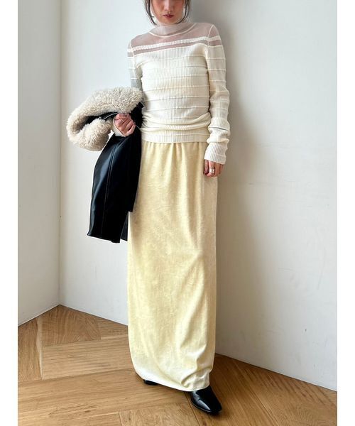 MIESROHE（ミースロエ）の「【MASH BLACK FRIDAY限定】シアー切り替えRIBタートルNT（ニット/セーター・レディース・ブラック/ライトブルー/グレー/ホワイト・F）」の15枚目の写真