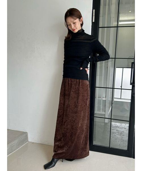 MIESROHE（ミースロエ）の「【MASH BLACK FRIDAY限定】シアー切り替えRIBタートルNT（ニット/セーター・レディース・ブラック/ライトブルー/グレー/ホワイト・F）」の19枚目の写真