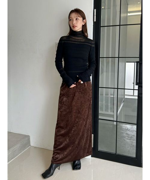 MIESROHE（ミースロエ）の「【MASH BLACK FRIDAY限定】シアー切り替えRIBタートルNT（ニット/セーター・レディース・ブラック/ライトブルー/グレー/ホワイト・F）」の21枚目の写真