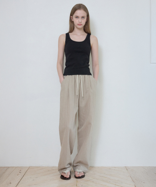 WEDNESDAYOASISFORWOMEN(ウェンズデー オアシス フォー ウーマン)の「W/ボヘミアンストライプバンディングパンツ_BEIGE(W25-PT10)(その他パンツ・レディース・ベージュ・MEDIUM/LARGE)」の3枚目の写真