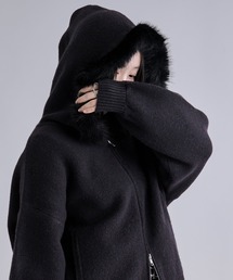 Ellno Loset（エルノロゼット）の「2wayファーフードニットパーカー（パーカー）」