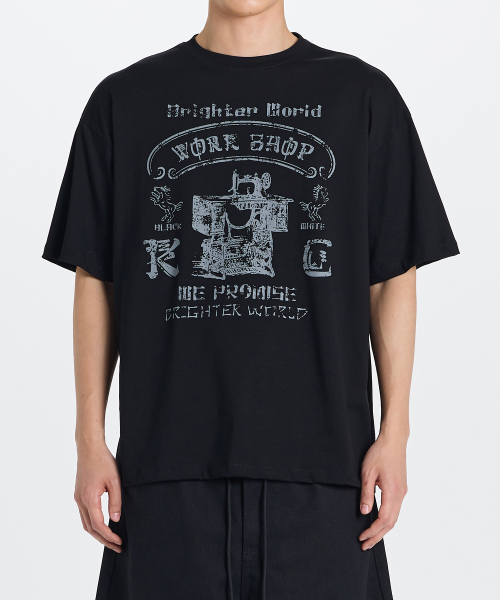 KICHUL(キチョル)の「Bright world semi over t-shirt (black)(Tシャツ/カットソー・メンズ・その他・MEDIUM/SMALL/LARGE)」の2枚目の写真