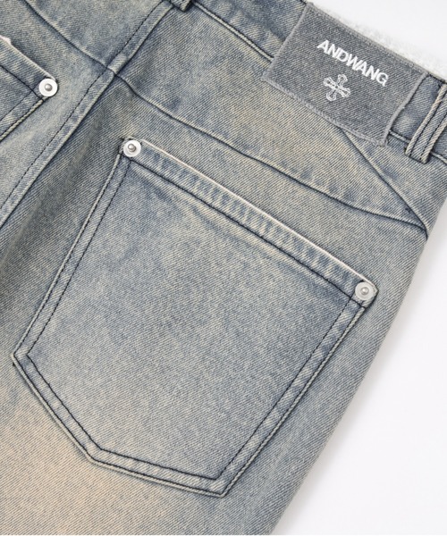 Corset Cut-Out Ribbon Flare Denim（デニムパンツ）｜andwang