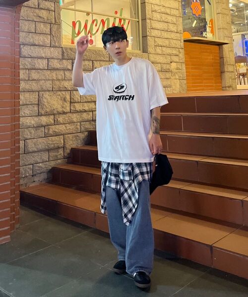 SEARCH410(サーチ410)の「ブリードロゴ 半袖Tシャツ ホワイト-ブラック(Tシャツ/カットソー・メンズ・その他・MEDIUM)」の3枚目の写真