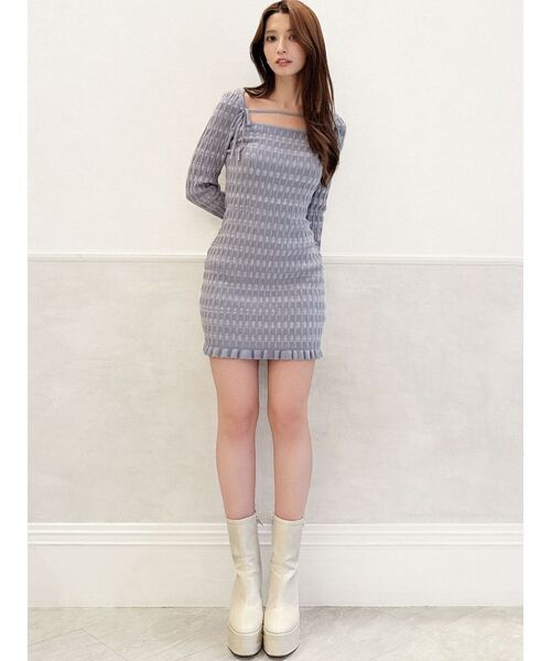 ジャガードチェックニットミニワンピース（ワンピース）｜RESEXXY