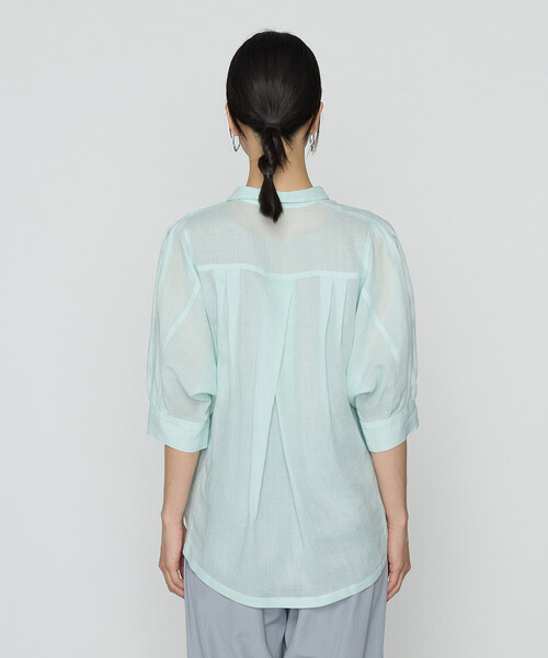 Gabardine K.T(ギャバジンケーティー)の「〔 +サイズ 〕 ラミーシャンブレー シアーシャツ(シャツ/ブラウス・レディース・ネイビー/ライトグレー/ミント/イエロー・13号)」の17枚目の写真