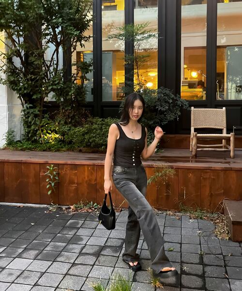 LEATHERY（レザリー）の「ヴィンテージコントラストブーツカットデニム[ブラック]（デニムパンツ・レディース・その他・SMALL/MEDIUM/LARGE/X-SMALL）」の8枚目の写真