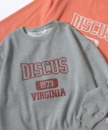 DISCUS ATHLETIC | 2026SS DISCUS/ディスカス オーバーサイズ 裏起毛 カレッジロゴ クルーネックスウェットトレーナー レディース(スウェット)
