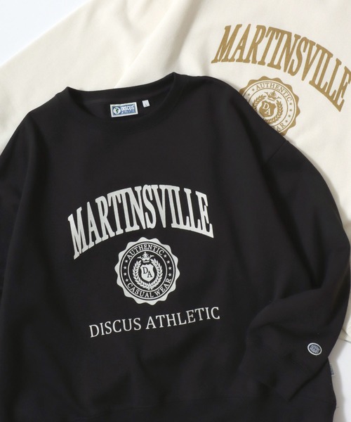 DISCUS（ディスカス）の「2026SS DISCUS/ディスカス オーバーサイズ 裏起毛 カレッジロゴ クルーネックスウェットトレーナー レディース（スウェット・レディース・オレンジ/スミクロ/ホワイト/アイボリー/グレー系その他/ブルーグリーン/グレー・L/M）」の4枚目の写真