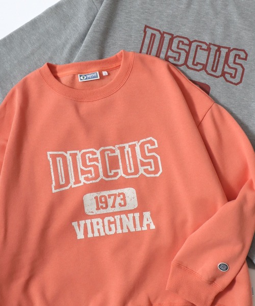DISCUS（ディスカス）の「2026SS DISCUS/ディスカス オーバーサイズ 裏起毛 カレッジロゴ クルーネックスウェットトレーナー レディース（スウェット・レディース・オレンジ/スミクロ/ホワイト/アイボリー/グレー系その他/ブルーグリーン/グレー・L/M）」の7枚目の写真