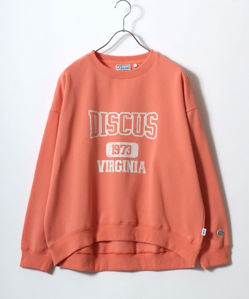 DISCUS（ディスカス）の「2026SS DISCUS/ディスカス オーバーサイズ 裏起毛 カレッジロゴ クルーネックスウェットトレーナー レディース（スウェット・レディース・オレンジ/スミクロ/ホワイト/アイボリー/グレー系その他/ブルーグリーン/グレー・L/M）」の12枚目の写真
