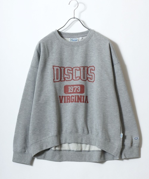 DISCUS（ディスカス）の「2026SS DISCUS/ディスカス オーバーサイズ 裏起毛 カレッジロゴ クルーネックスウェットトレーナー レディース（スウェット・レディース・オレンジ/スミクロ/ホワイト/アイボリー/グレー系その他/ブルーグリーン/グレー・L/M）」の10枚目の写真