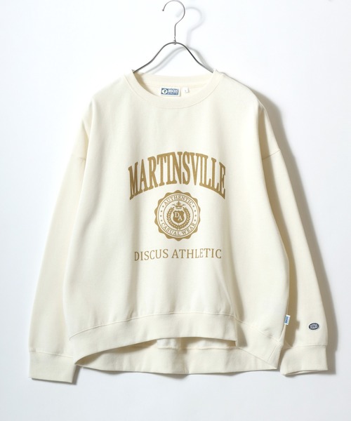 DISCUS（ディスカス）の「2026SS DISCUS/ディスカス オーバーサイズ 裏起毛 カレッジロゴ クルーネックスウェットトレーナー レディース（スウェット・レディース・オレンジ/スミクロ/ホワイト/アイボリー/グレー系その他/ブルーグリーン/グレー・L/M）」の14枚目の写真