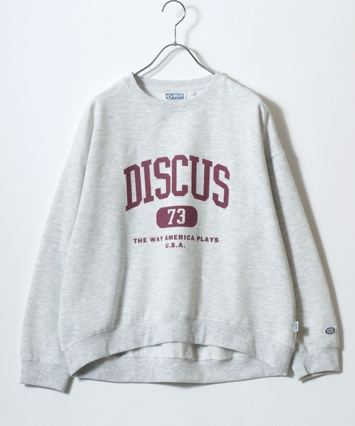 DISCUS（ディスカス）の「2026SS DISCUS/ディスカス オーバーサイズ 裏起毛 カレッジロゴ クルーネックスウェットトレーナー レディース（スウェット・レディース・オレンジ/スミクロ/ホワイト/アイボリー/グレー系その他/ブルーグリーン/グレー・L/M）」の16枚目の写真