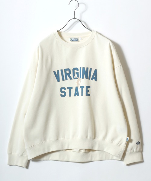 DISCUS（ディスカス）の「2026SS DISCUS/ディスカス オーバーサイズ 裏起毛 カレッジロゴ クルーネックスウェットトレーナー レディース（スウェット・レディース・オレンジ/スミクロ/ホワイト/アイボリー/グレー系その他/ブルーグリーン/グレー・L/M）」の8枚目の写真