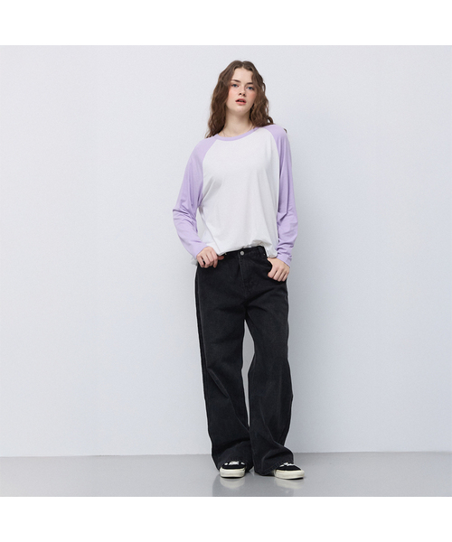 RMRN(アルエームアルエヌ)の「RAGLAN LONG SLEEVE T-SHIRT(Tシャツ/カットソー・レディース・ブラック/ダークブラウン/パープル/ネイビー/Mustard・FREE)」の4枚目の写真