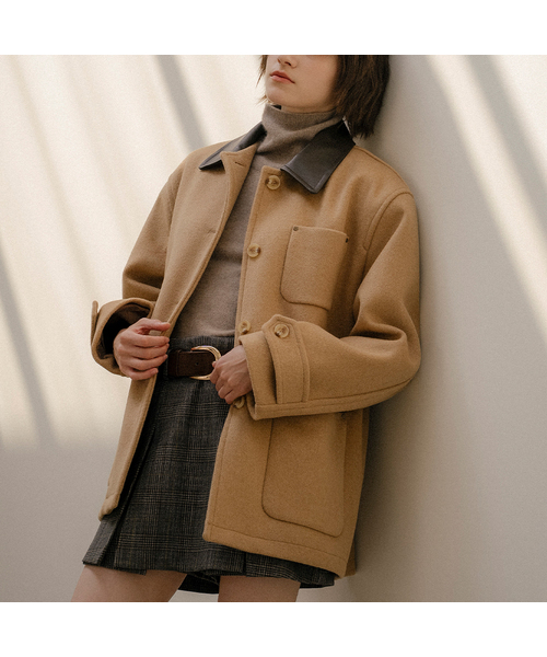 Collar detail wool pocket jacket [FRFA03JK01]_2color