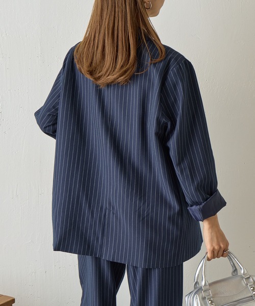 COLONY 2139（コロニートゥーワンスリーナイン）の「【セットアップ対応】ストライプダブルテーラードジャケット（テーラードジャケット・レディース・アイボリー/ネイビー/グレー・FREE）」の22枚目の写真